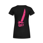 Frauen T-Shirt Dart Rückendruck pink